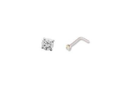 Piercing Boucle De Nez Or Gris 375 Zirconium - N6388G - Réf. N6388G