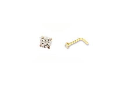 Piercing Boucle De Nez Or Jaune 375 Zircon - Réf. N5992