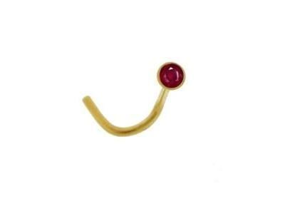 Piercing Boucle De Nez Rubis Clos Or Jaune 750 - 321109 - Réf. 321109