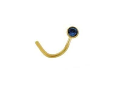 Piercing Boucle De Nez Saphir Clos Or Jaune 750 - 321112 - Réf. 321112