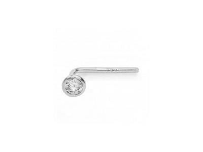 Piercing Boucle De Nez Zircon Clos Or Gris 750 - B306G - Réf. B306G