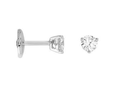 Boucles D’oreilles Puces Diamant Cz Carré 6 Mm – Or Gris 9K – Marque Dolly-Bijoux – Neuf Avec étiquettes