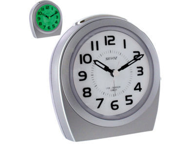 Réveil quartz alarme, éclairage cadran et mouvement silencieux Silvoz - Réf. S281RA