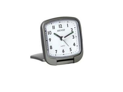 Réveil quartz de voyage gris anthracite, sonnerie Bip-Bip progressive, Silvoz - Réf. S9418002