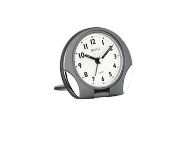 Réveil Quartz de voyage gris foncé, sonnerie Bip-Bip progressive Silvoz - Réf. S9417202