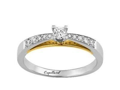 Solitaire Diamant Accompagné Or Bicolore 750 - DC080XB2 - Réf. DC080XB2