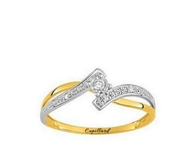 Solitaire  Diamant Accompagné Or Bicolore 750 - PKB34BB4 - Réf. PKB34BB4