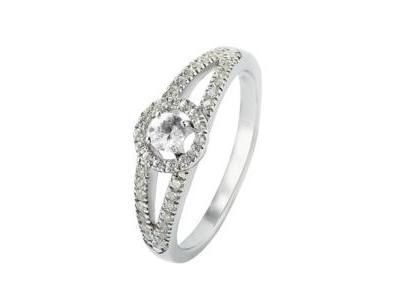 Solitaire Diamant Accompagné Or Gris 750 - 7BSJ015WD - Réf. 7BSJ015WD