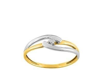 Solitaire Diamant Femme Or Bicolore 750 - QZ041BB4 - Réf. QZ041BB4