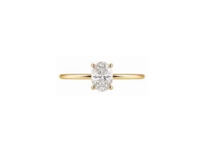 Solitaire Diamant Ovale 0.44 Carat Or Jaune 18 Carats - S7 340OVJ - Réf. S7 340OVJ