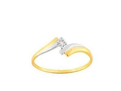 Solitaire Diamant Pastillé Or Bicolore 750 - QNB65BB4 - Réf. QNB65BB4