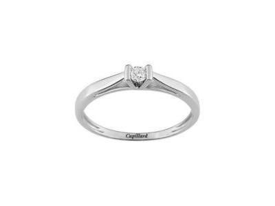 Solitaire Diamant Serti Barrette Or Gris 750 - PR031GB4 - Réf. PR031GB4