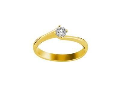 Solitaire Or Jaune 750 Diamant 0.10 Carat S701 - Réf. S701-DJ-DT-H04-10